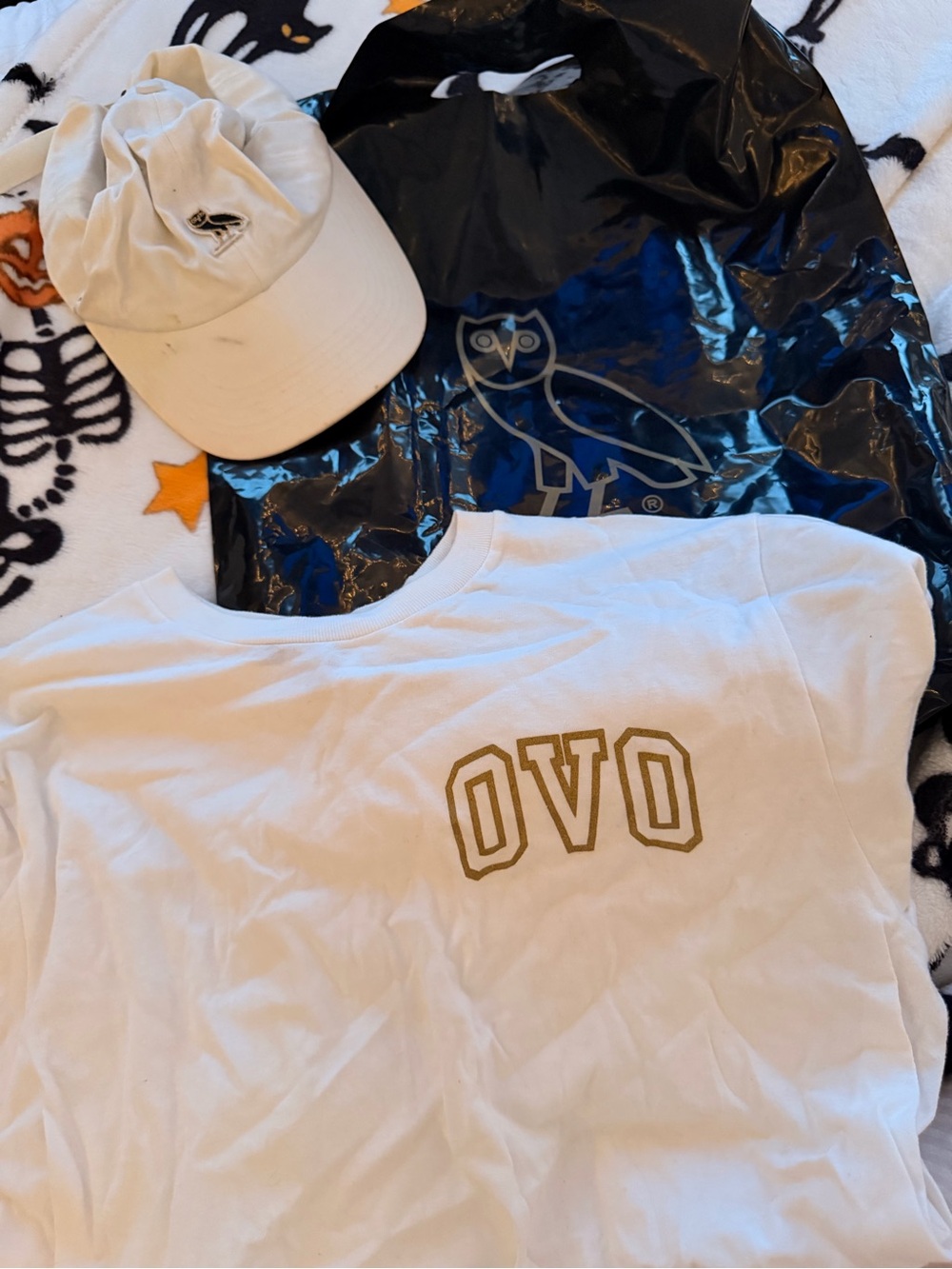 OVO White T-Shirt with Gold Logo